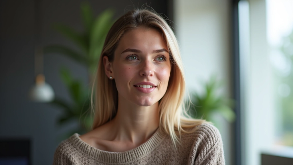 Mladá žena při rozhovoru s kolegou v kancelářské místnosti